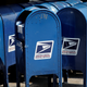United States Postal Service (USPS) mailboxes are seen stored outside a USPS post office facility in the Bronx New York